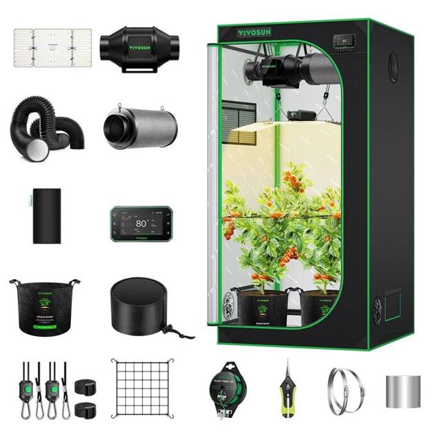 Smart Grow Tent Kit 3×3 with E42A+ Controller (LumaLight 200W)
