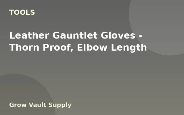 Leather Gauntlet Gloves — Thorn Proof, Elbow Length