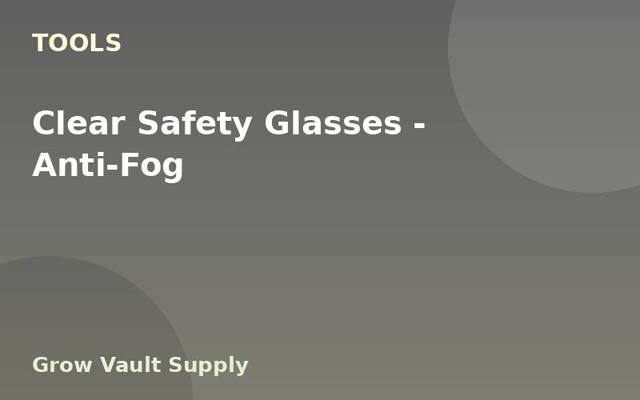 Clear Safety Glasses — Anti-Fog