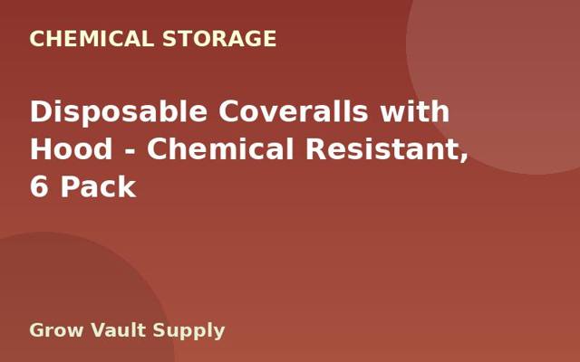 Disposable Coveralls with Hood — Chemical Resistant, 6 Pack