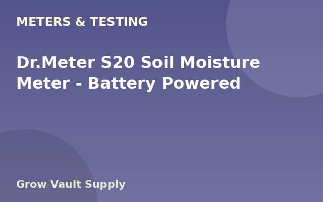 Dr.Meter S20 Soil Moisture Meter — Battery Powered