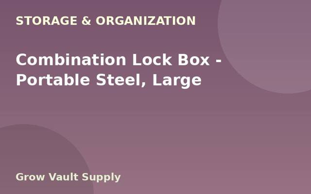 Combination Lock Box — Portable Steel, Large