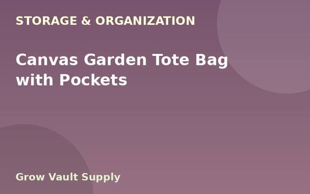 Canvas Garden Tote Bag with Pockets