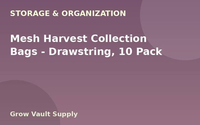 Mesh Harvest Collection Bags — Drawstring, 10 Pack