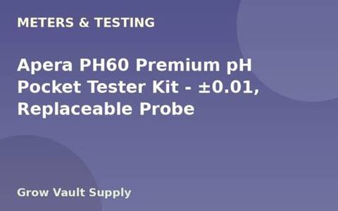 Apera PH60 Premium pH Pocket Tester Kit — ±0.01, Replaceable Probe