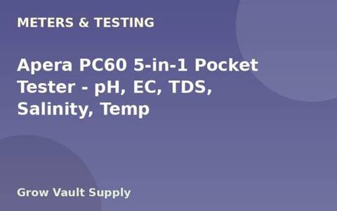 Apera PC60 5-in-1 Pocket Tester — pH, EC, TDS, Salinity, Temp