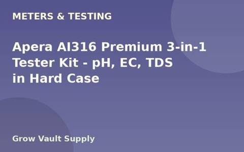 Apera AI316 Premium 3-in-1 Tester Kit — pH, EC, TDS in Hard Case