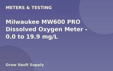 Milwaukee MW600 PRO Dissolved Oxygen Meter — 0.0 to 19.9 mg/L