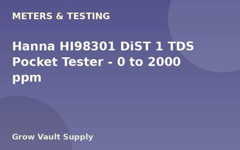 Hanna HI98301 DiST 1 TDS Pocket Tester — 0 to 2000 ppm
