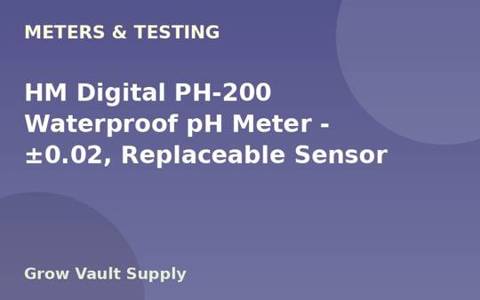 HM Digital PH-200 Waterproof pH Meter — ±0.02, Replaceable Sensor