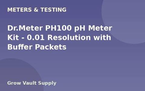 Dr.Meter PH100 pH Meter Kit — 0.01 Resolution with Buffer Packets