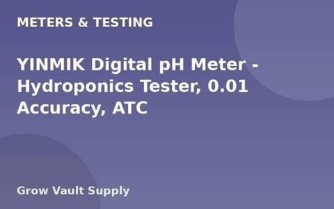 YINMIK Digital pH Meter — Hydroponics Tester, 0.01 Accuracy, ATC