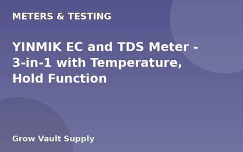 YINMIK EC and TDS Meter — 3-in-1 with Temperature, Hold Function