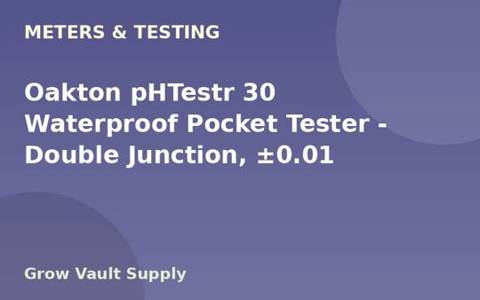Oakton pHTestr 30 Waterproof Pocket Tester — Double Junction, ±0.01