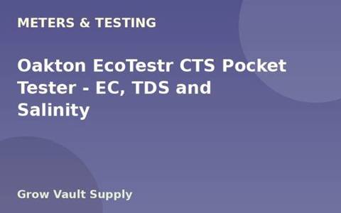 Oakton EcoTestr CTS Pocket Tester — EC, TDS and Salinity
