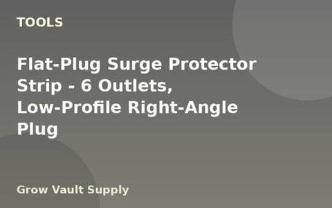 Flat-Plug Surge Protector Strip — 6 Outlets, Low-Profile Right-Angle Plug