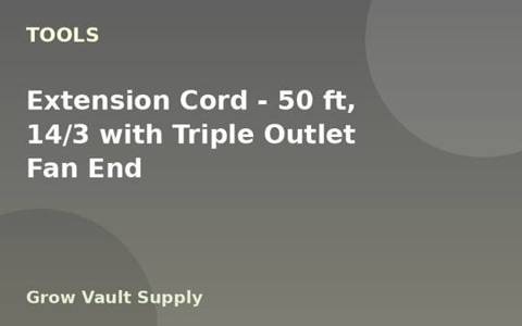Extension Cord — 50 ft, 14/3 with Triple Outlet Fan End