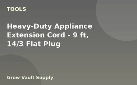 Heavy-Duty Appliance Extension Cord — 9 ft, 14/3 Flat Plug