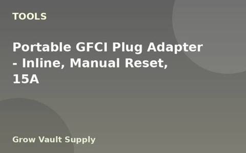 Portable GFCI Plug Adapter — Inline, Manual Reset, 15A