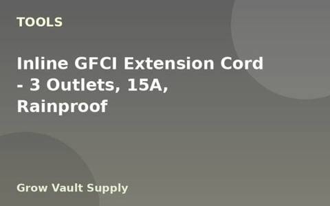 Inline GFCI Extension Cord — 3 Outlets, 15A, Rainproof