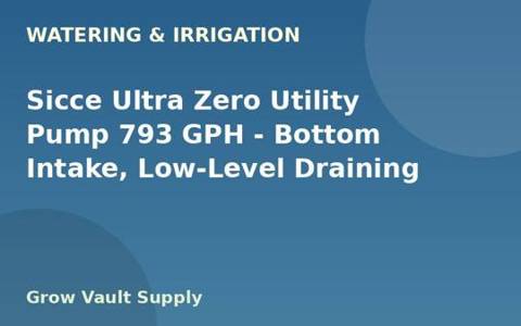 Sicce Ultra Zero Utility Pump 793 GPH — Bottom Intake, Low-Level Draining