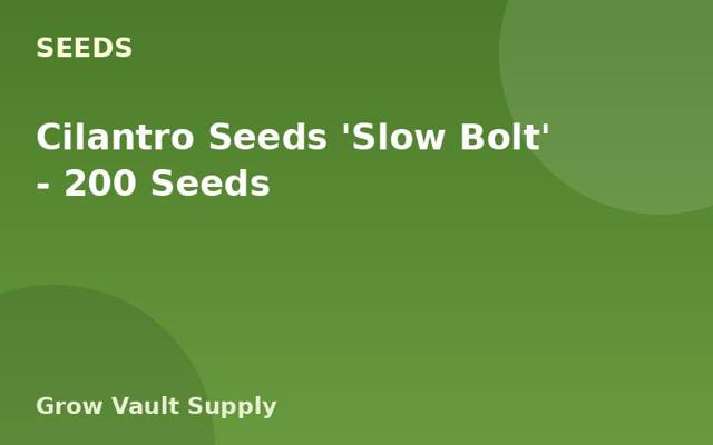 Cilantro Seeds 'Slow Bolt' — 200 Seeds