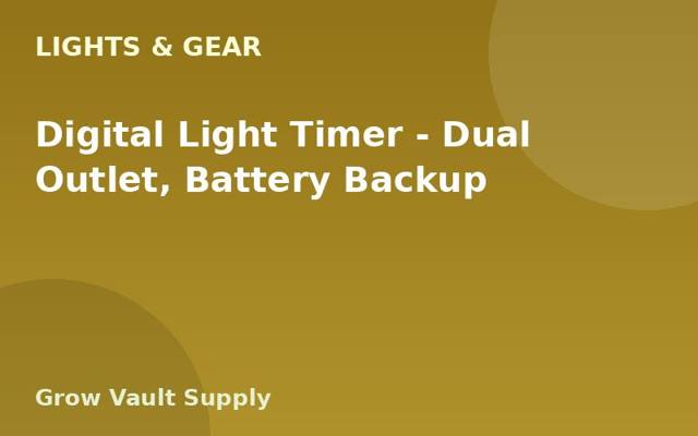 Digital Light Timer — Dual Outlet, Battery Backup