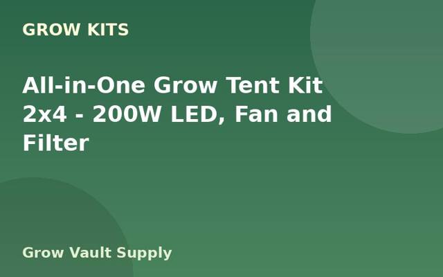 All-in-One Grow Tent Kit 2x4 — 200W LED, Fan and Filter