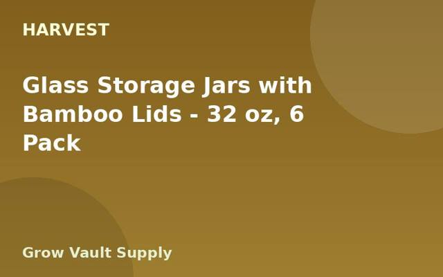 Glass Storage Jars with Bamboo Lids — 32 oz, 6 Pack