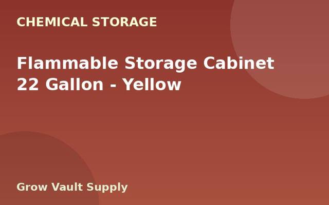 Flammable Storage Cabinet 22 Gallon — Yellow