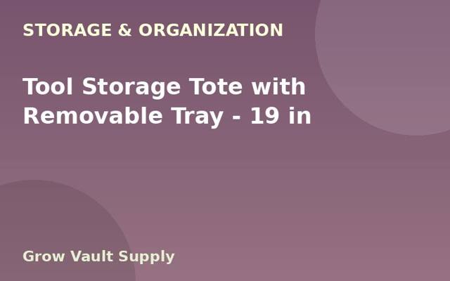 Tool Storage Tote with Removable Tray — 19 in