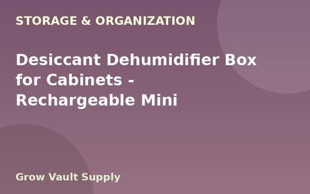 Desiccant Dehumidifier Box for Cabinets — Rechargeable Mini