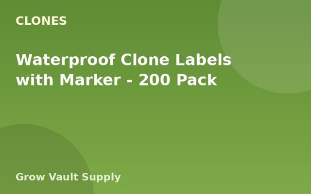 Waterproof Clone Labels with Marker — 200 Pack
